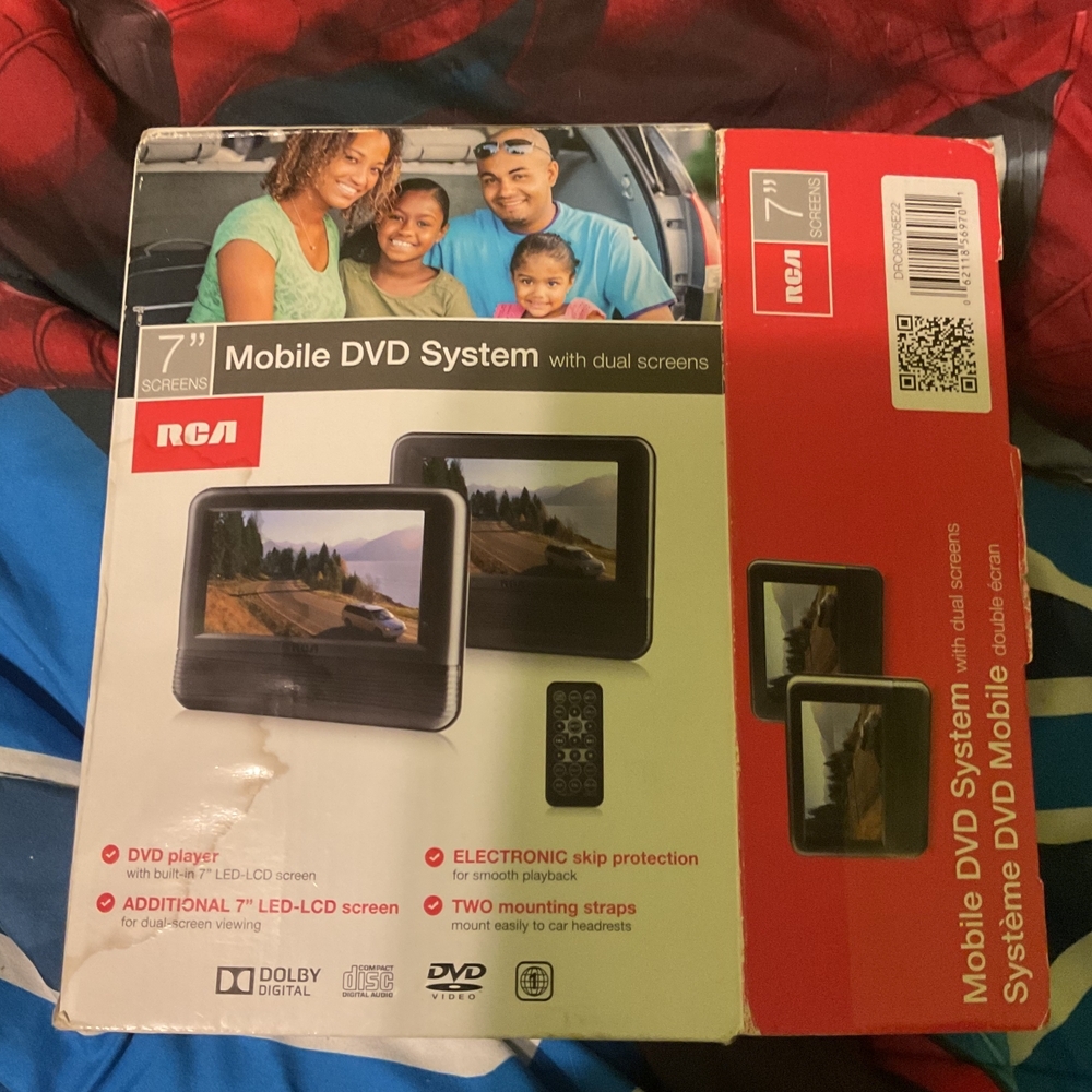 7-Inch Mobile DVD System with Dual Screens - Black No Remote